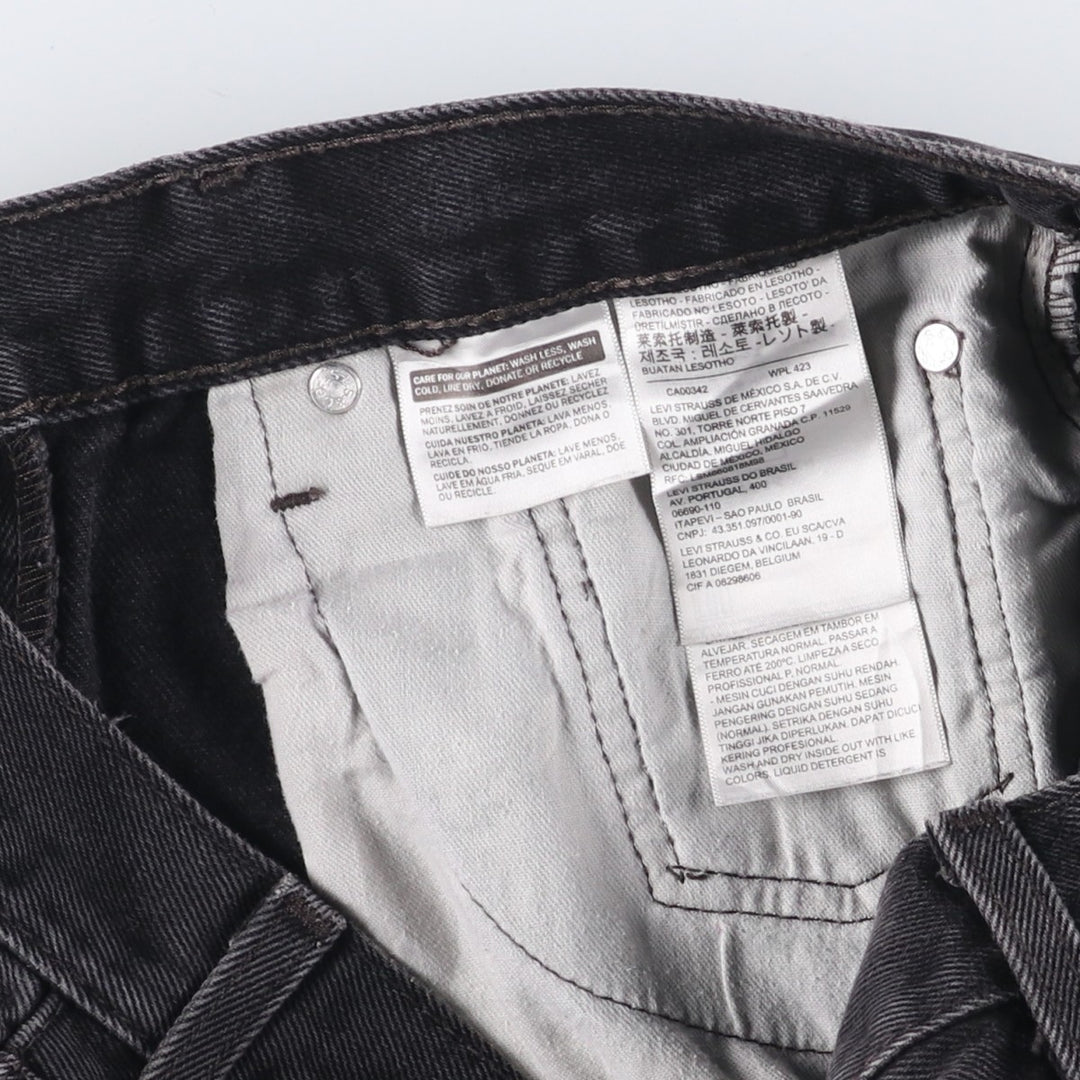 Levi's 550 Black Denim Tapered Denim Pants Men's W32 equivalent cotton black type Vintage Second Hand