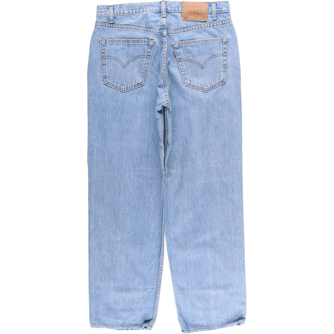 90'S Levi's 00550-4834 Relaxed Fit Tapered Denim Pants, Black, Men's, Size 33 (Vintage) cotton Blue type light blue Vintage Second Hand