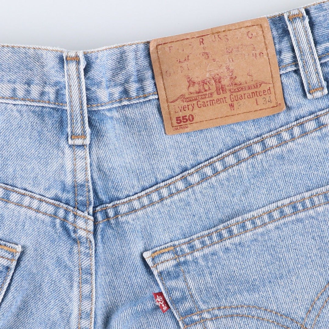 90'S Levi's 00550-4834 Relaxed Fit Tapered Denim Pants, Black, Men's, Size 33 (Vintage) cotton Blue type light blue Vintage Second Hand