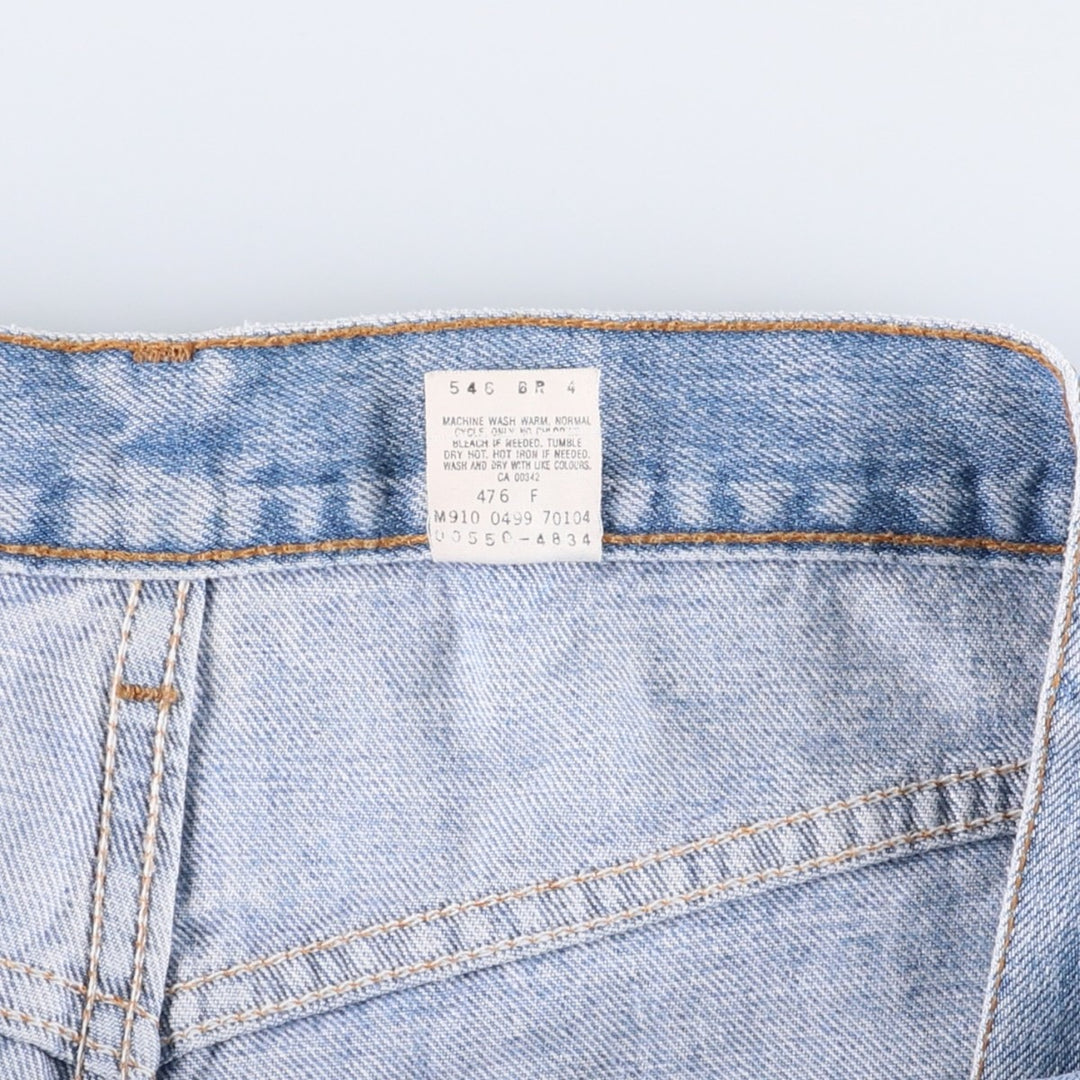 90'S Levi's 00550-4834 Relaxed Fit Tapered Denim Pants, Black, Men's, Size 33 (Vintage) cotton Blue type light blue Vintage Second Hand