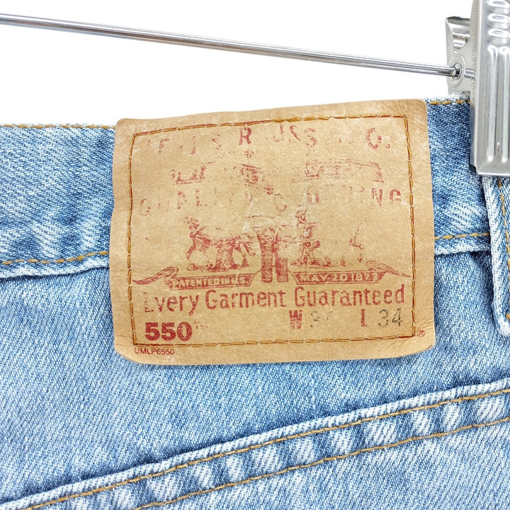 90'S Levi's 00550-4834 Relaxed Fit Tapered Denim Pants, Black, Men's, Size 33 (Vintage) cotton Blue type light blue Vintage Second Hand