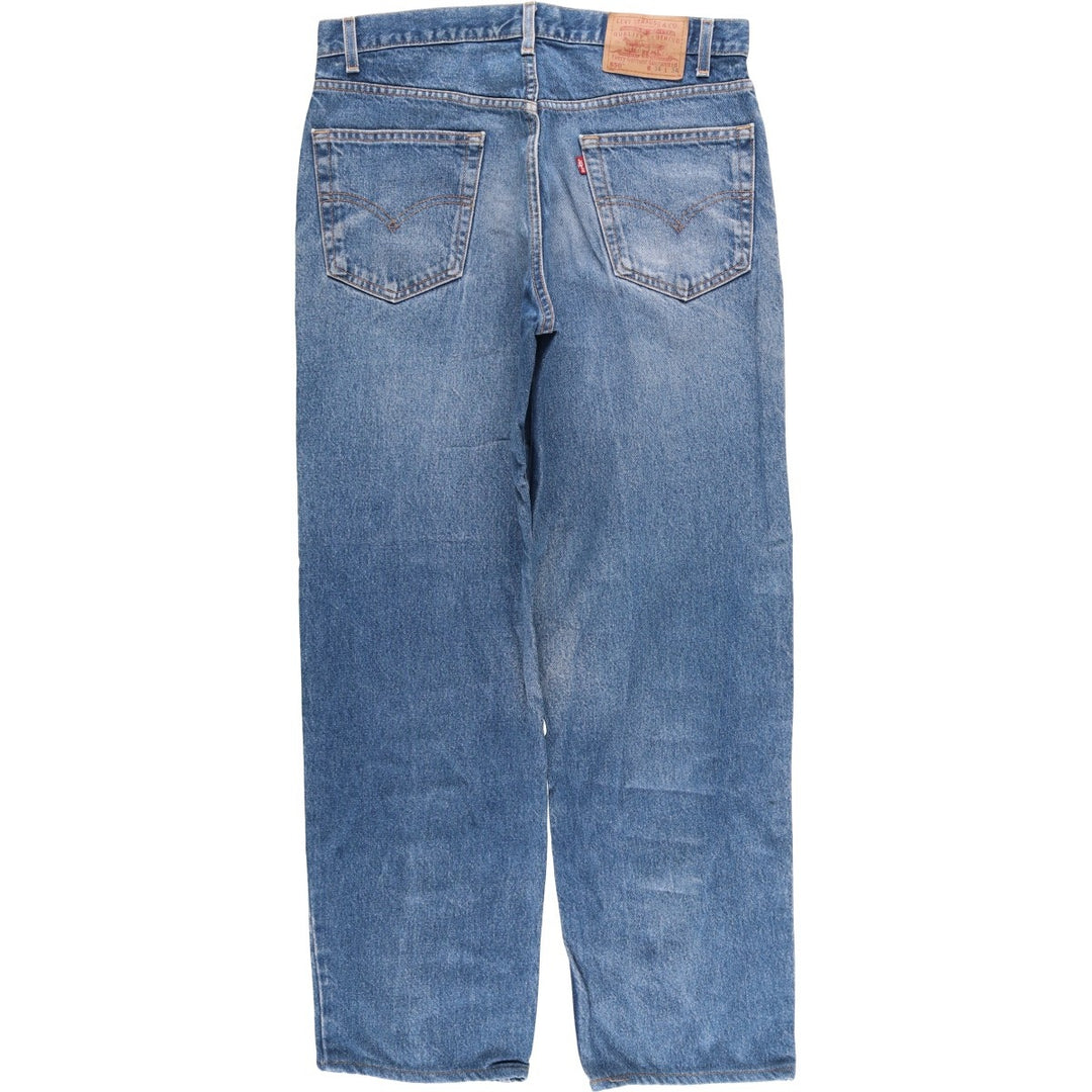 00'S Levi's 550 Relaxed Fit Black Denim Tapered Denim Pants Men's W34 cotton blue type Vintage Second Hand