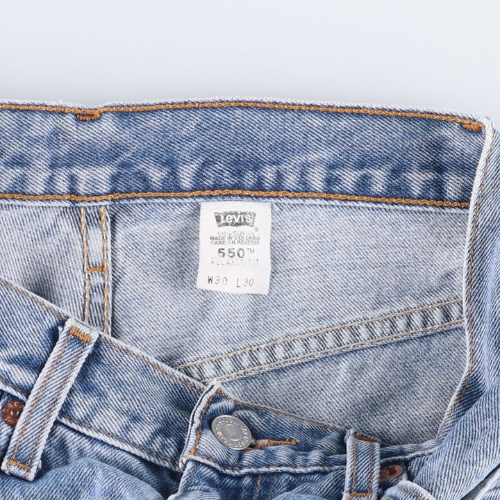 90'S Levi's 00550-4892 Relaxed Fit Tapered Denim Pants, Black Denim, Men's, Size W29 cotton Blue type light blue Vintage Second Hand