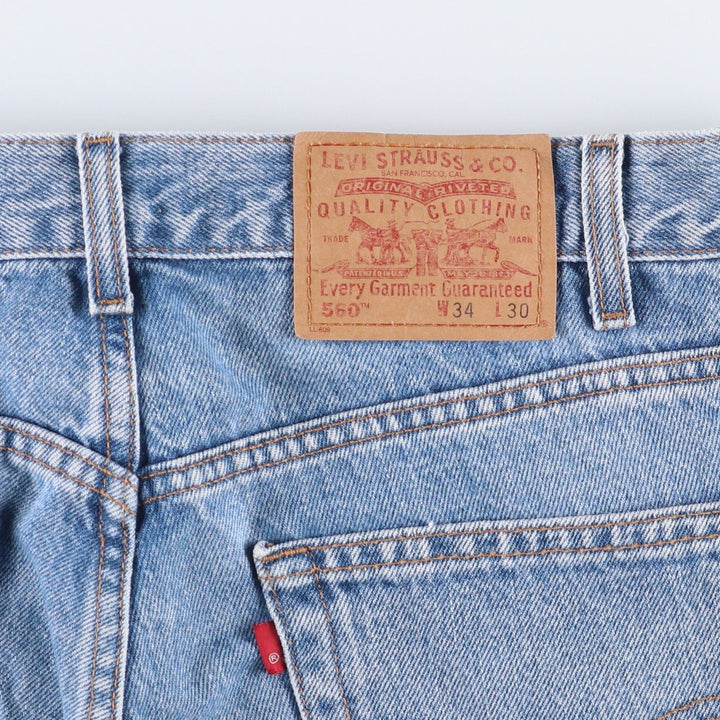 2000'S Levi's 560 Loose Fit Tapered Denim Pants, Black, Men's, Size W33 cotton blue type Vintage Second Hand