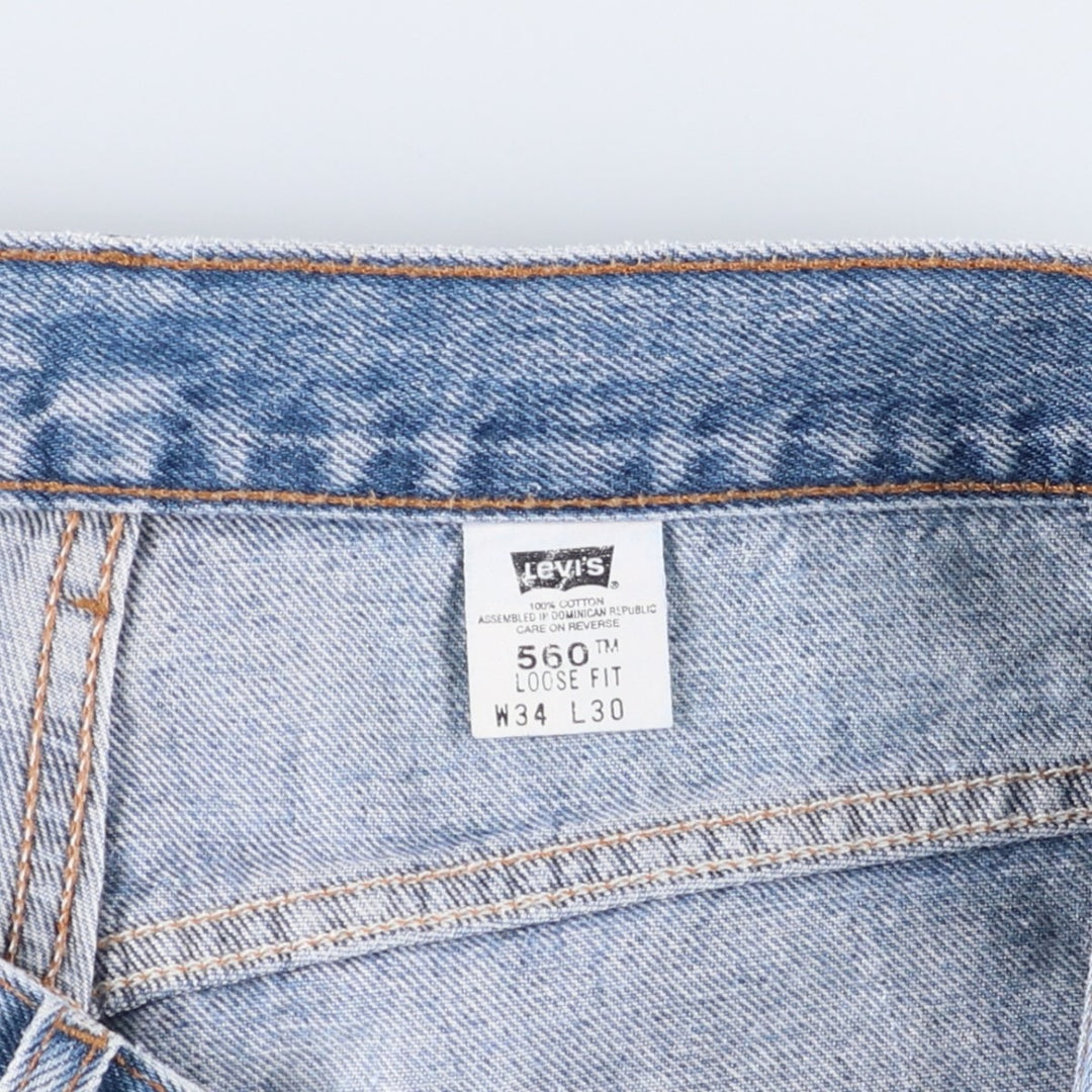 2000'S Levi's 560 Loose Fit Tapered Denim Pants, Black, Men's, Size W33 cotton blue type Vintage Second Hand