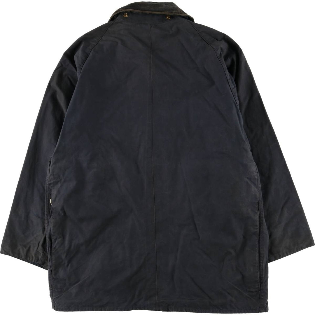 1990'S Barbour Beaufort 3 Warrant Oiled Hunting Jacket, Made in England, C40, Men's Size M cotton navy blue type Vintage Second Hand