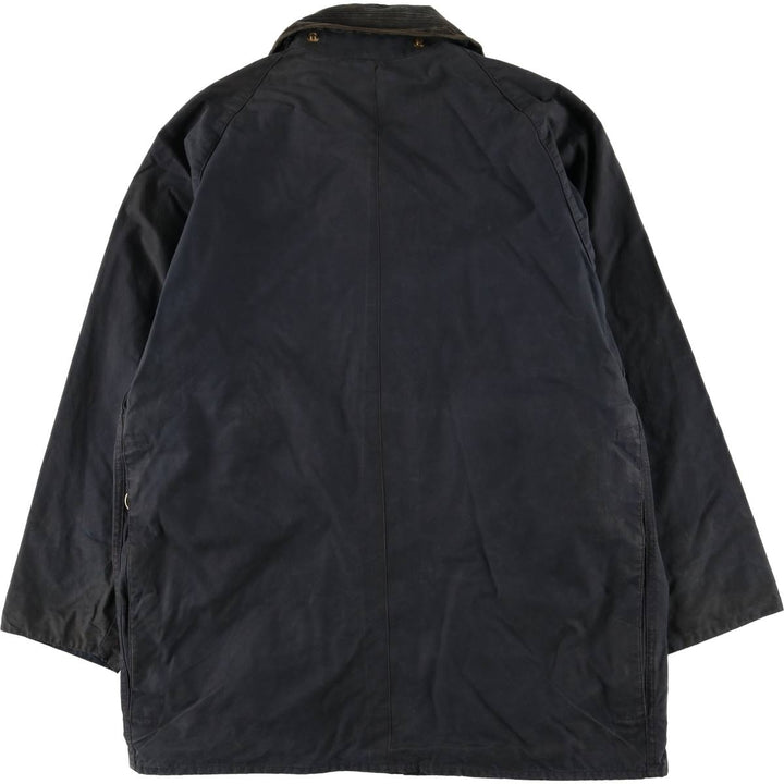 1990'S Barbour Beaufort 3 Warrant Oiled Hunting Jacket, Made in England, C40, Men's Size M cotton navy blue type Vintage Second Hand