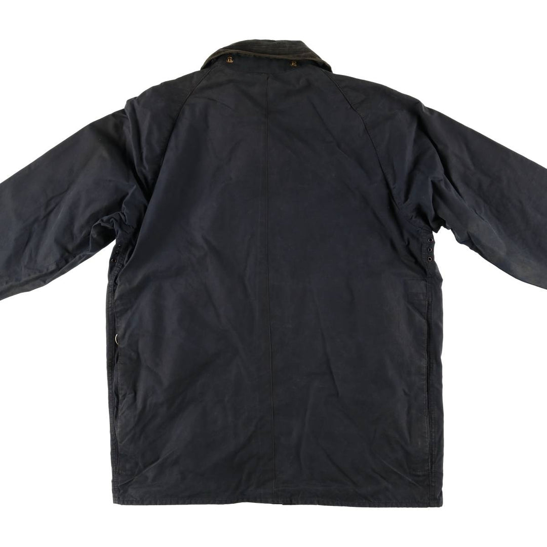 1990'S Barbour Beaufort 3 Warrant Oiled Hunting Jacket, Made in England, C40, Men's Size M cotton navy blue type Vintage Second Hand