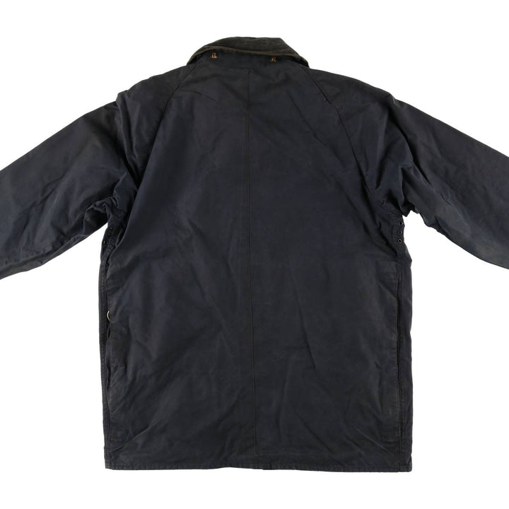 1990'S Barbour Beaufort 3 Warrant Oiled Hunting Jacket, Made in England, C40, Men's Size M cotton navy blue type Vintage Second Hand