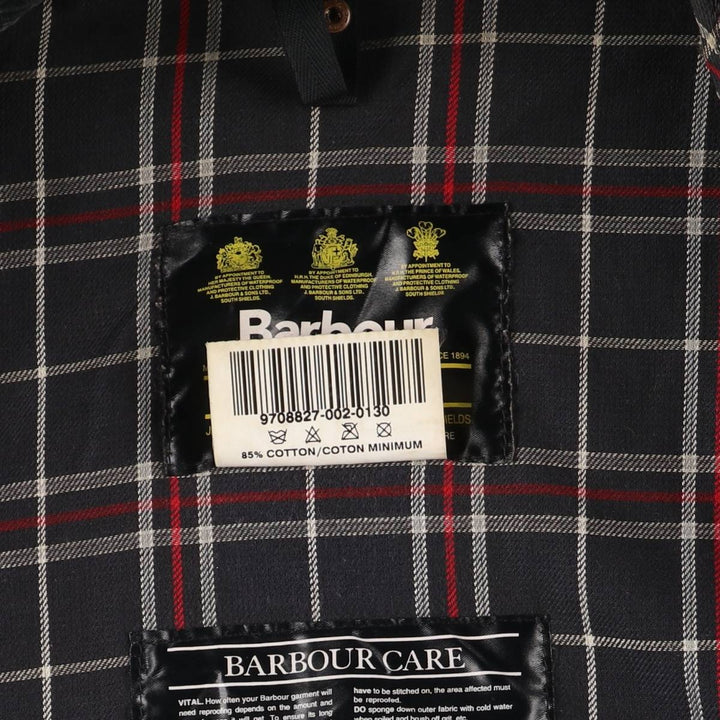 1990'S Barbour Beaufort 3 Warrant Oiled Hunting Jacket, Made in England, C40, Men's Size M cotton navy blue type Vintage Second Hand