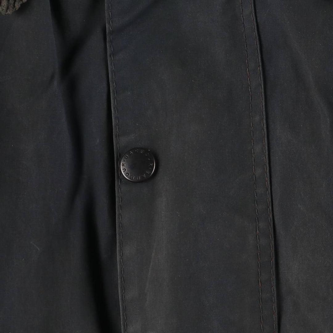 1990'S Barbour Beaufort 3 Warrant Oiled Hunting Jacket, Made in England, C40, Men's Size M cotton navy blue type Vintage Second Hand