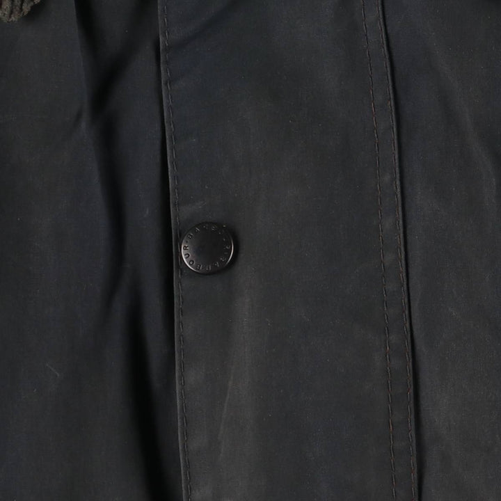 1990'S Barbour Beaufort 3 Warrant Oiled Hunting Jacket, Made in England, C40, Men's Size M cotton navy blue type Vintage Second Hand