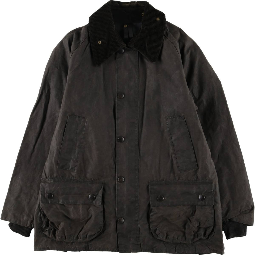 2000'S Barbour BEDALE 3 Warrant Waxed Cotton Oiled Jacket, Made in England, C38, Men's Size M cotton Charcoal Vintage Second Hand