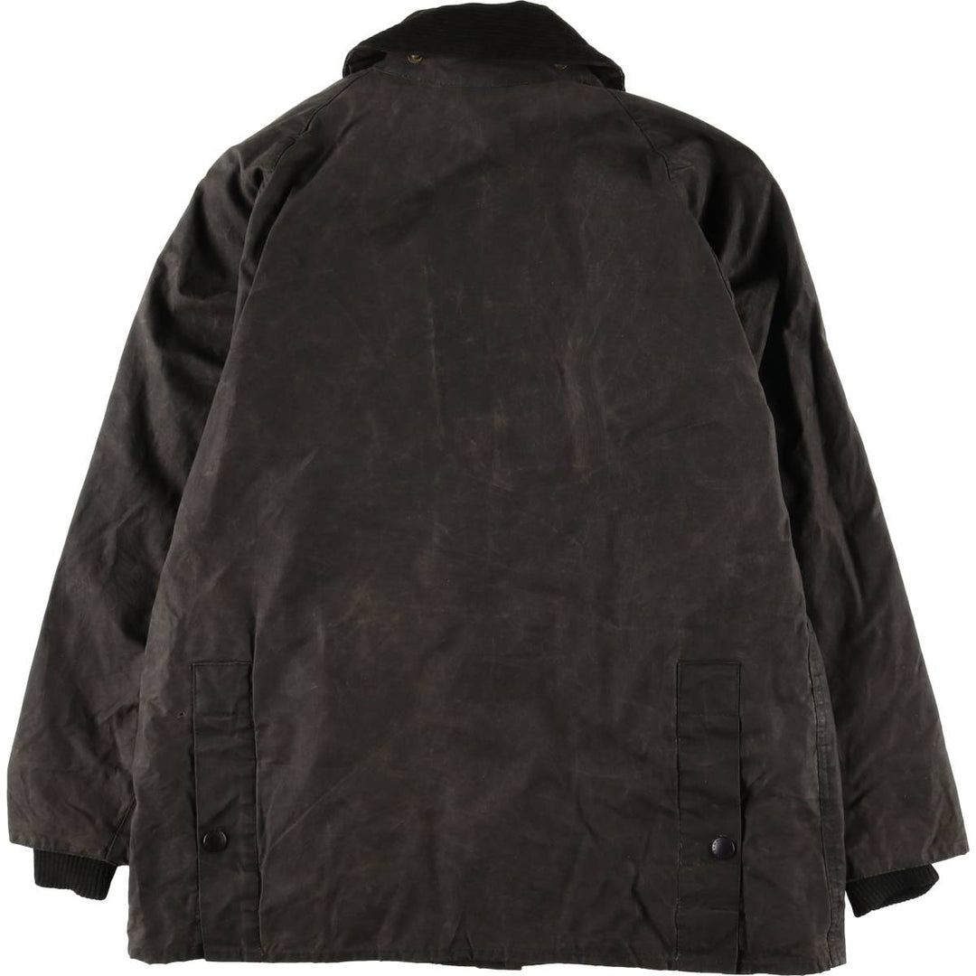2000'S Barbour BEDALE 3 Warrant Waxed Cotton Oiled Jacket, Made in England, C38, Men's Size M cotton Charcoal Vintage Second Hand