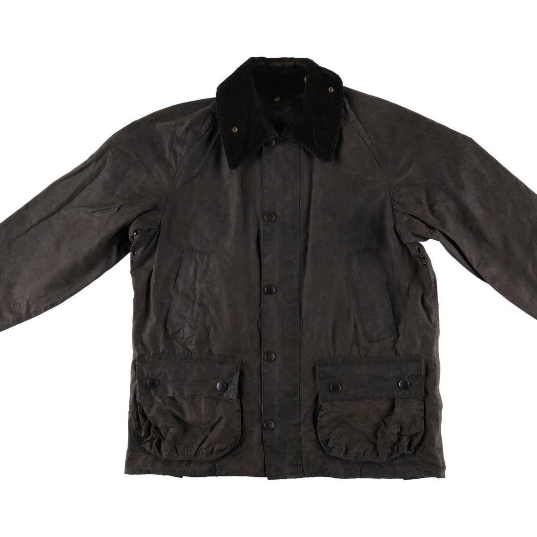 2000'S Barbour BEDALE 3 Warrant Waxed Cotton Oiled Jacket, Made in England, C38, Men's Size M cotton Charcoal Vintage Second Hand