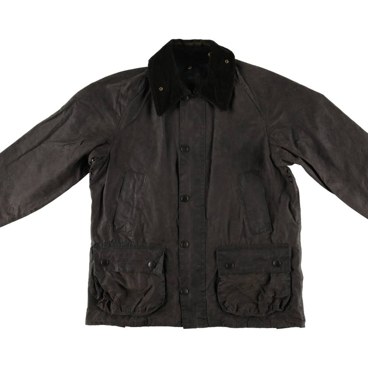 2000'S Barbour BEDALE 3 Warrant Waxed Cotton Oiled Jacket, Made in England, C38, Men's Size M cotton Charcoal Vintage Second Hand