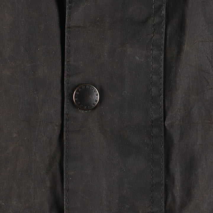 2000'S Barbour BEDALE 3 Warrant Waxed Cotton Oiled Jacket, Made in England, C38, Men's Size M cotton Charcoal Vintage Second Hand