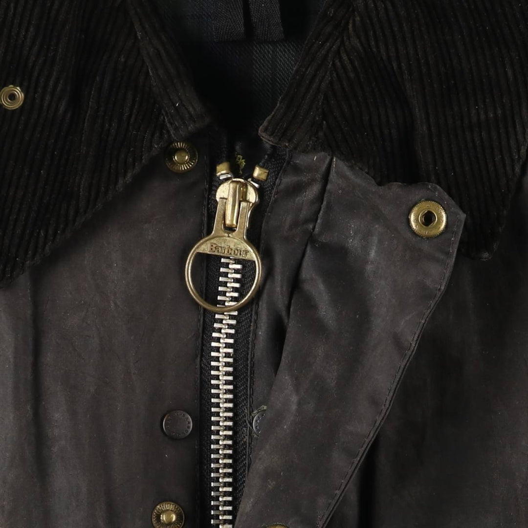 2000'S Barbour BEDALE 3 Warrant Waxed Cotton Oiled Jacket, Made in England, C38, Men's Size M cotton Charcoal Vintage Second Hand