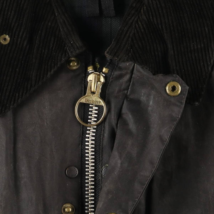 2000'S Barbour BEDALE 3 Warrant Waxed Cotton Oiled Jacket, Made in England, C38, Men's Size M cotton Charcoal Vintage Second Hand