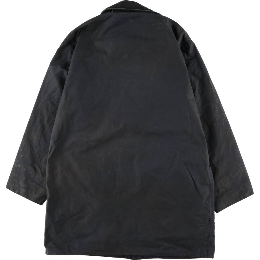 2000s~ Barbour BORDER 3 Warrant Waxed Cotton Oiled Jacket, Made in the UK, C40, Men's Size M Waxed cotton navy blue type Vintage Second Hand