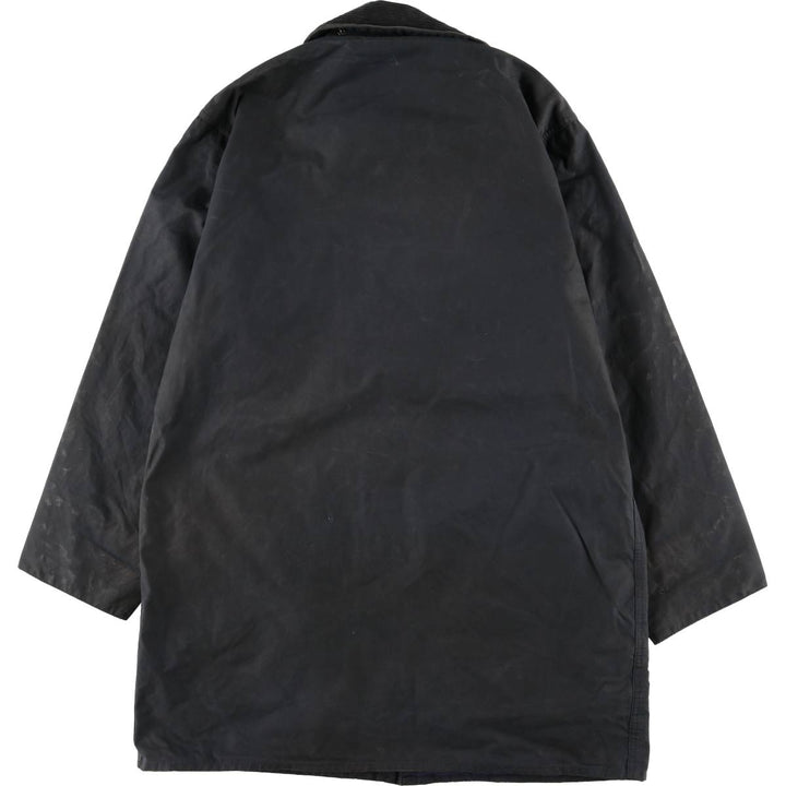 2000s~ Barbour BORDER 3 Warrant Waxed Cotton Oiled Jacket, Made in the UK, C40, Men's Size M Waxed cotton navy blue type Vintage Second Hand