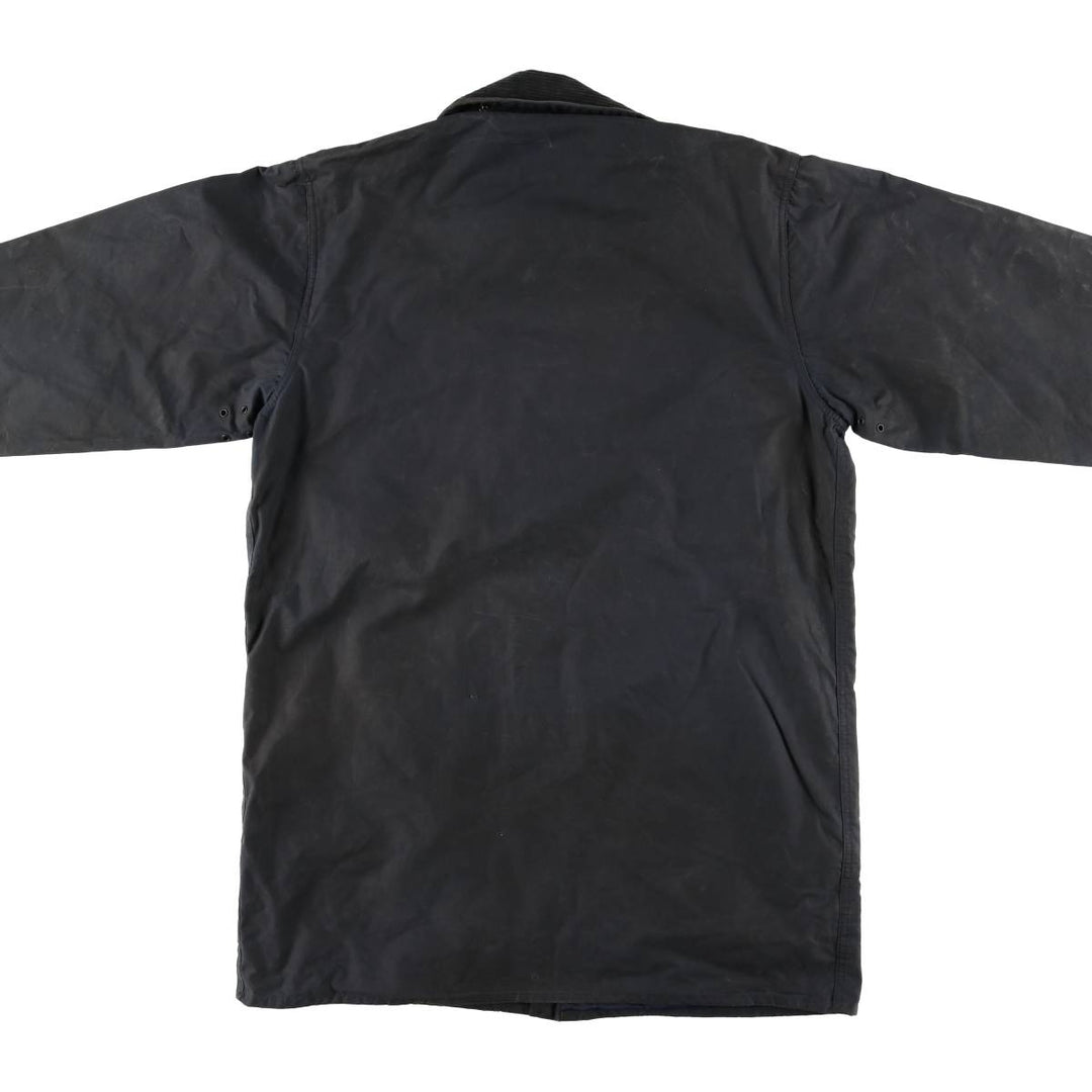 2000s~ Barbour BORDER 3 Warrant Waxed Cotton Oiled Jacket, Made in the UK, C40, Men's Size M Waxed cotton navy blue type Vintage Second Hand