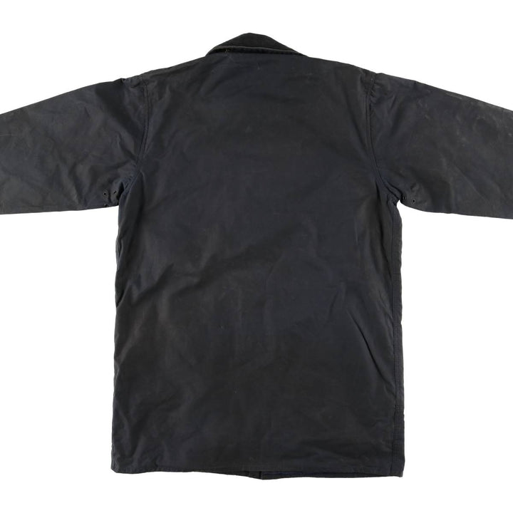 2000s~ Barbour BORDER 3 Warrant Waxed Cotton Oiled Jacket, Made in the UK, C40, Men's Size M Waxed cotton navy blue type Vintage Second Hand