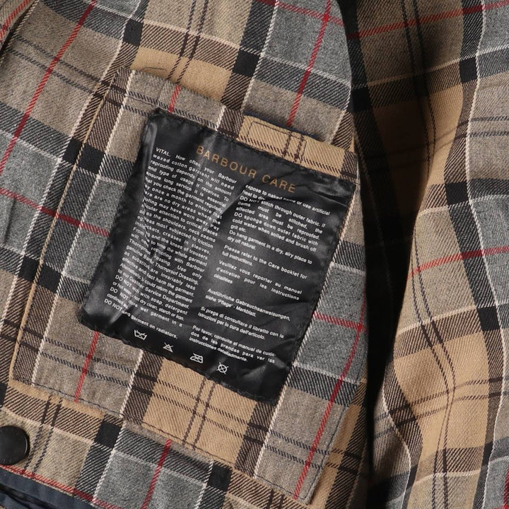 2000s~ Barbour BORDER 3 Warrant Waxed Cotton Oiled Jacket, Made in the UK, C40, Men's Size M Waxed cotton navy blue type Vintage Second Hand