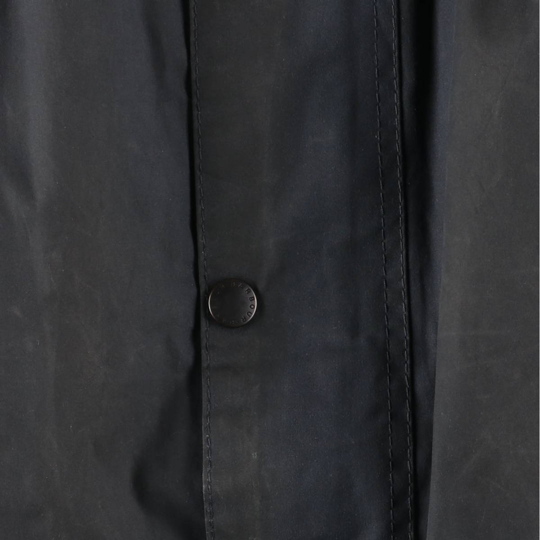 2000s~ Barbour BORDER 3 Warrant Waxed Cotton Oiled Jacket, Made in the UK, C40, Men's Size M Waxed cotton navy blue type Vintage Second Hand