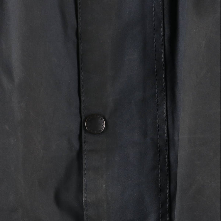 2000s~ Barbour BORDER 3 Warrant Waxed Cotton Oiled Jacket, Made in the UK, C40, Men's Size M Waxed cotton navy blue type Vintage Second Hand