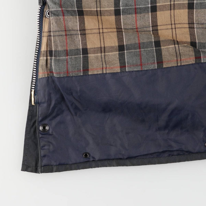2000s~ Barbour BORDER 3 Warrant Waxed Cotton Oiled Jacket, Made in the UK, C40, Men's Size M Waxed cotton navy blue type Vintage Second Hand