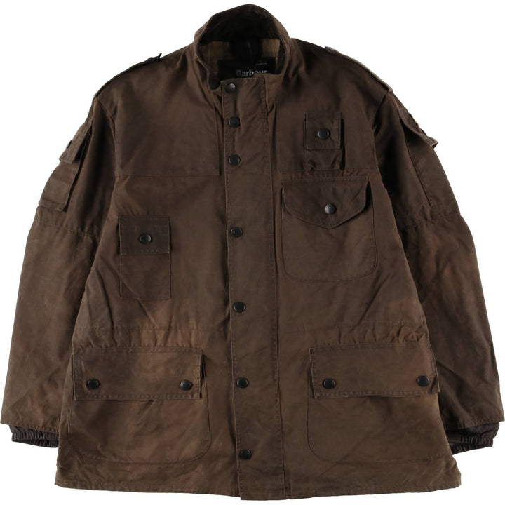 2000s~ Barbour COWEN COMMANDO JACKET, waxed cotton, 3-warrant oiled jacket, made in the UK, C44, men's size L Waxed cotton brown type Vintage Second Hand