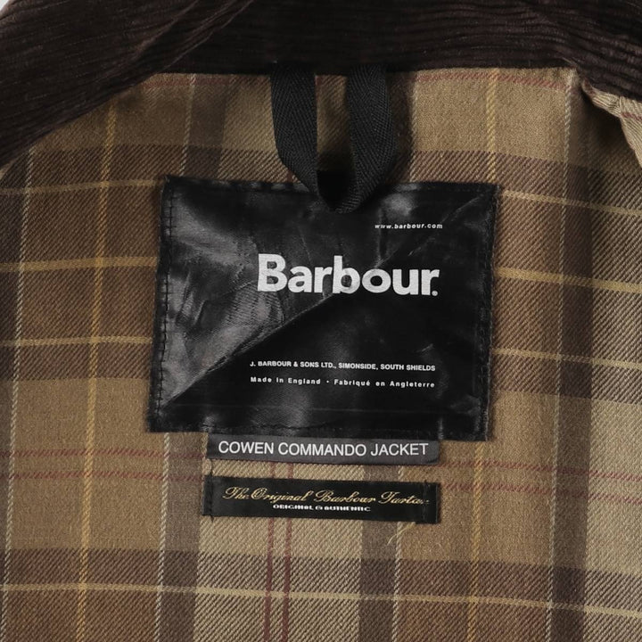 2000s~ Barbour COWEN COMMANDO JACKET, waxed cotton, 3-warrant oiled jacket, made in the UK, C44, men's size L Waxed cotton brown type Vintage Second Hand