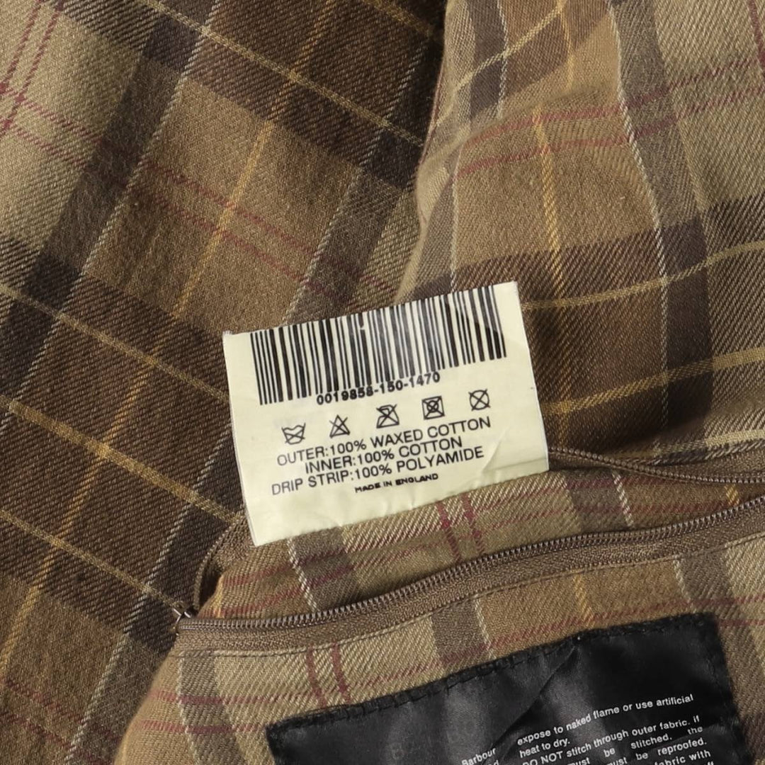 2000s~ Barbour COWEN COMMANDO JACKET, waxed cotton, 3-warrant oiled jacket, made in the UK, C44, men's size L Waxed cotton brown type Vintage Second Hand