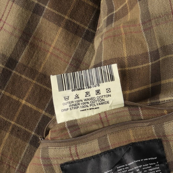 2000s~ Barbour COWEN COMMANDO JACKET, waxed cotton, 3-warrant oiled jacket, made in the UK, C44, men's size L Waxed cotton brown type Vintage Second Hand