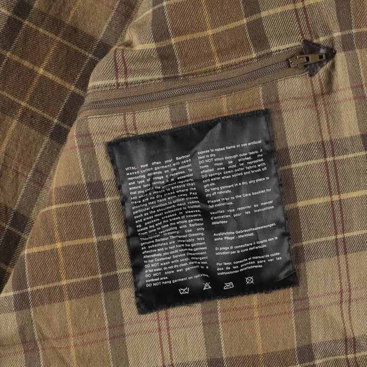 2000s~ Barbour COWEN COMMANDO JACKET, waxed cotton, 3-warrant oiled jacket, made in the UK, C44, men's size L Waxed cotton brown type Vintage Second Hand