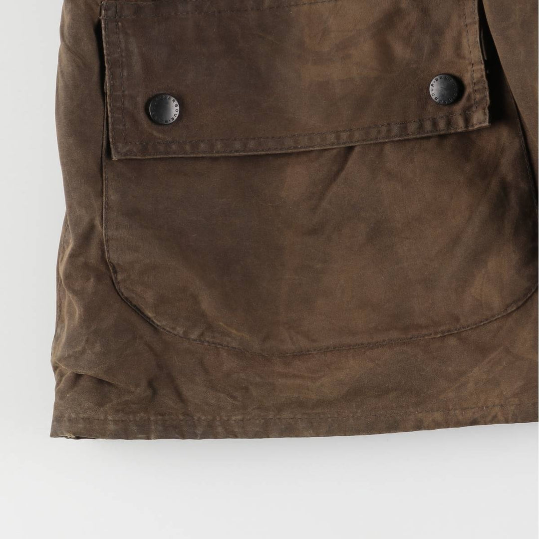 2000s~ Barbour COWEN COMMANDO JACKET, waxed cotton, 3-warrant oiled jacket, made in the UK, C44, men's size L Waxed cotton brown type Vintage Second Hand