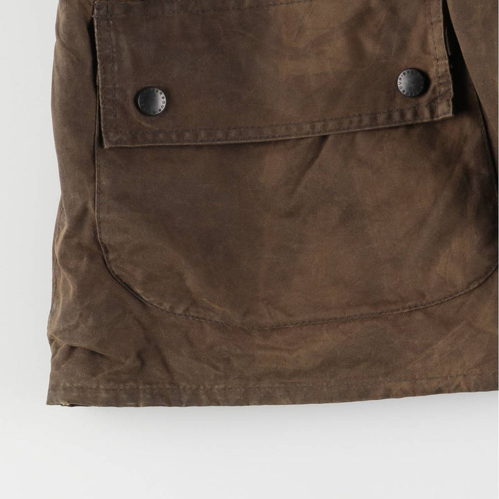2000s~ Barbour COWEN COMMANDO JACKET, waxed cotton, 3-warrant oiled jacket, made in the UK, C44, men's size L Waxed cotton brown type Vintage Second Hand