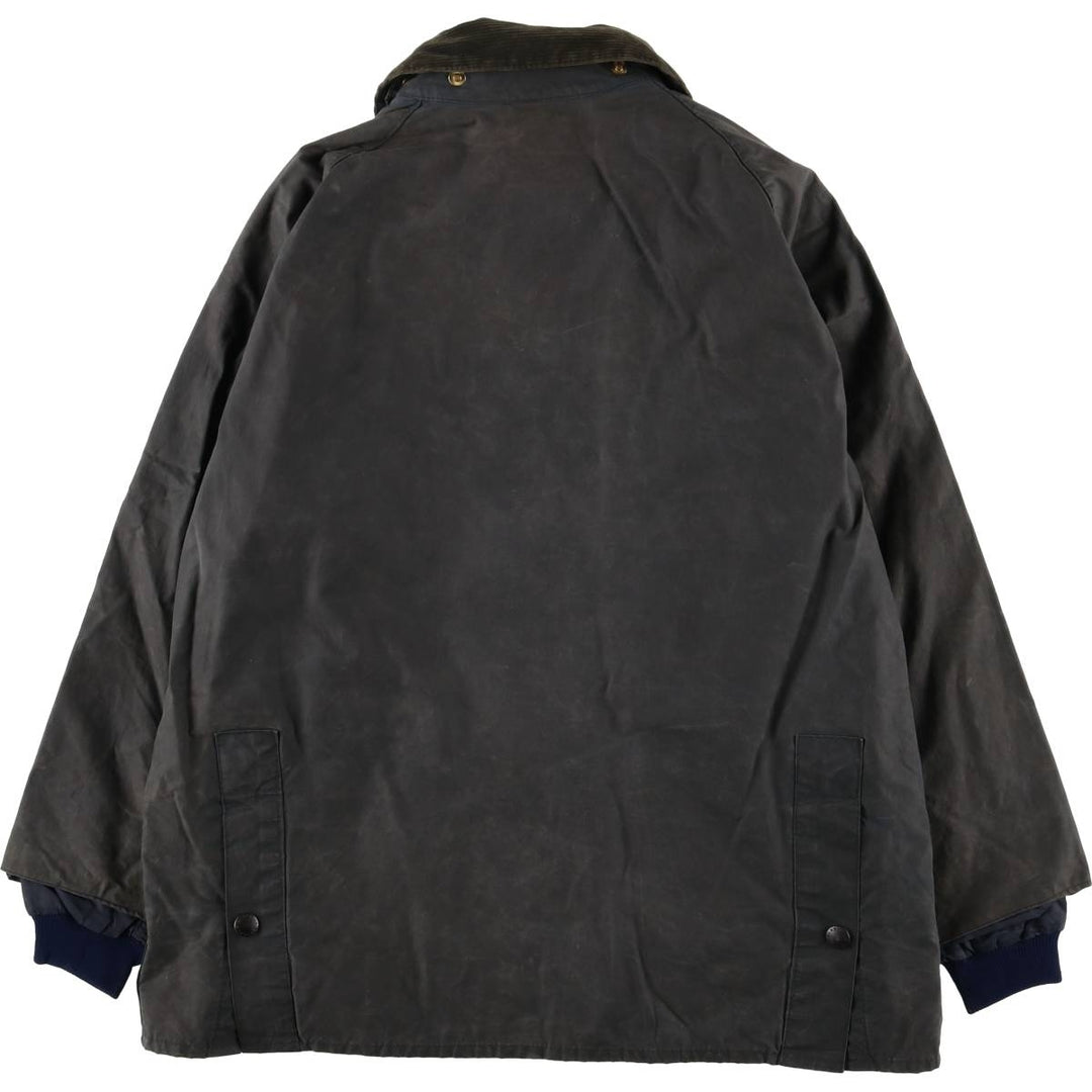 80s-90'S Barbour Bedale (formerly 3 Warrant) waxed cotton oiled jacket, made in England, men's size L cotton Charcoal Vintage Second Hand
