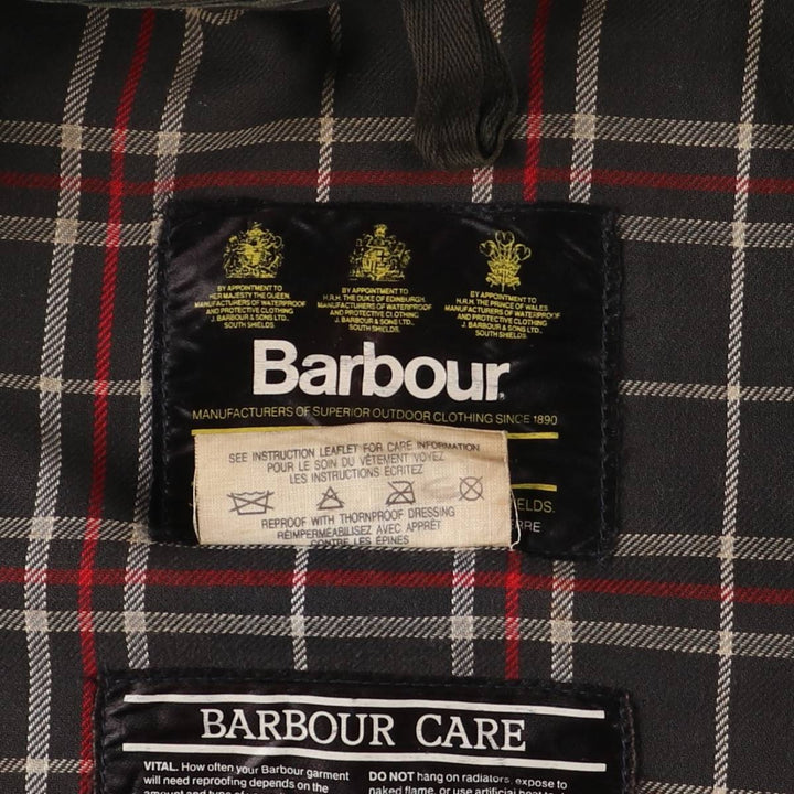 80s-90'S Barbour Bedale (formerly 3 Warrant) waxed cotton oiled jacket, made in England, men's size L cotton Charcoal Vintage Second Hand