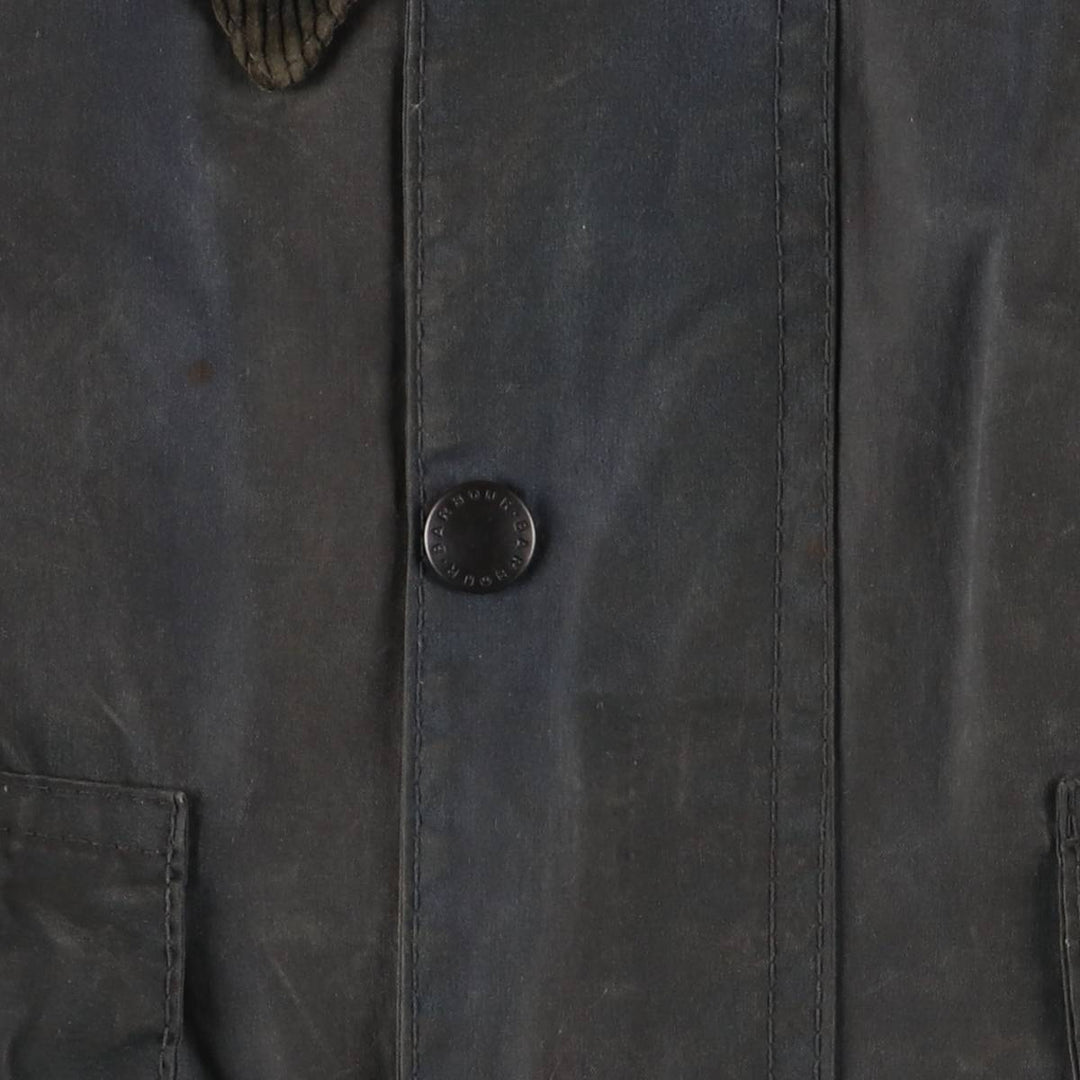 80s-90'S Barbour Bedale (formerly 3 Warrant) waxed cotton oiled jacket, made in England, men's size L cotton Charcoal Vintage Second Hand