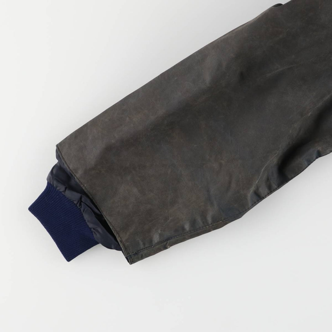 80s-90'S Barbour Bedale (formerly 3 Warrant) waxed cotton oiled jacket, made in England, men's size L cotton Charcoal Vintage Second Hand
