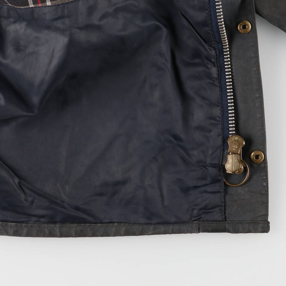 80s-90'S Barbour Bedale (formerly 3 Warrant) waxed cotton oiled jacket, made in England, men's size L cotton Charcoal Vintage Second Hand