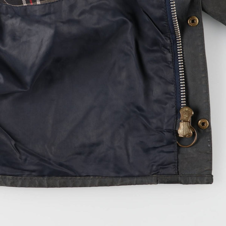 80s-90'S Barbour Bedale (formerly 3 Warrant) waxed cotton oiled jacket, made in England, men's size L cotton Charcoal Vintage Second Hand