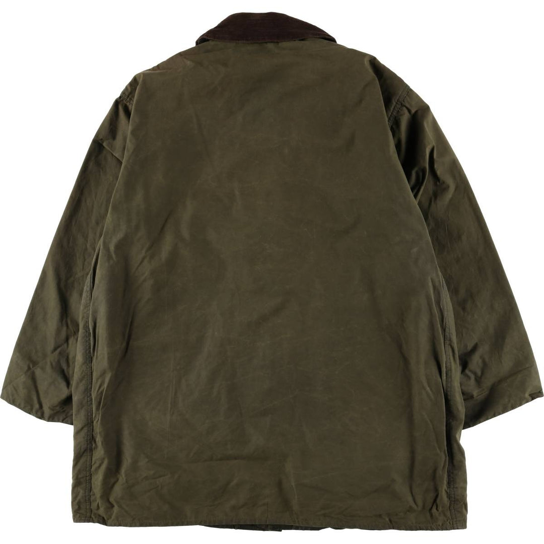 2000'S Barbour BORDER (old 3-warrant) waxed cotton oiled jacket, made in England, C46, men's XL cotton Khaki type Vintage Second Hand
