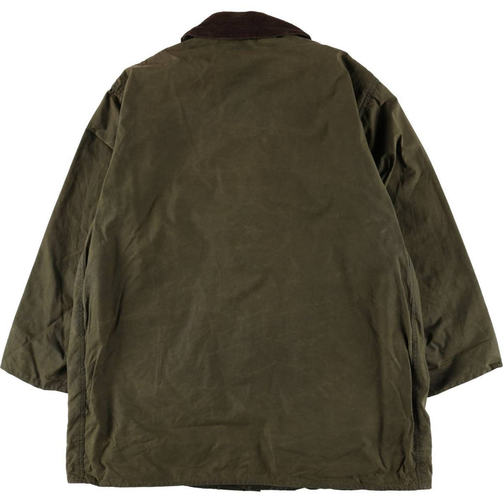 2000'S Barbour BORDER (old 3-warrant) waxed cotton oiled jacket, made in England, C46, men's XL cotton Khaki type Vintage Second Hand