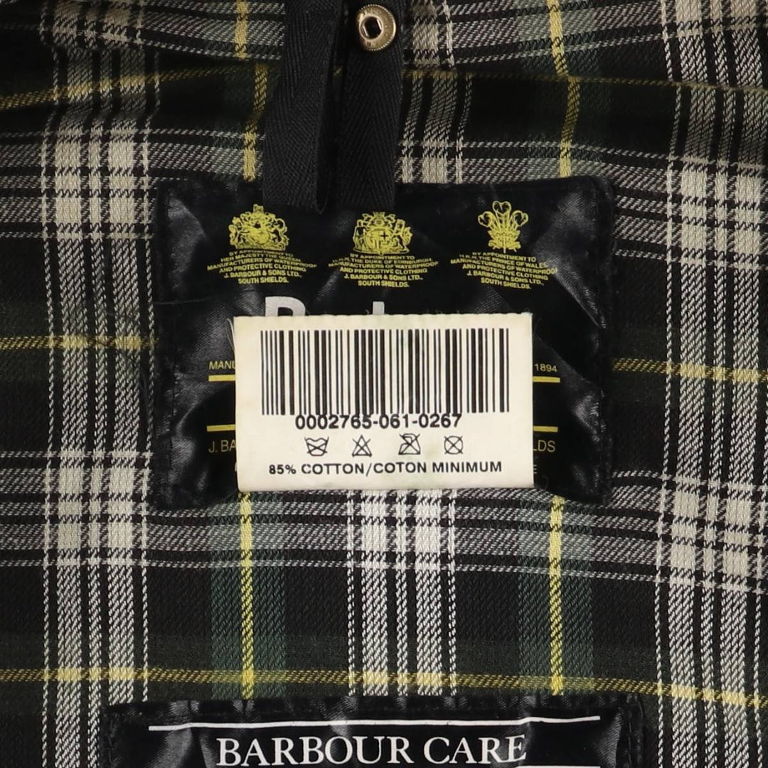 2000'S Barbour BORDER (old 3-warrant) waxed cotton oiled jacket, made in England, C46, men's XL cotton Khaki type Vintage Second Hand