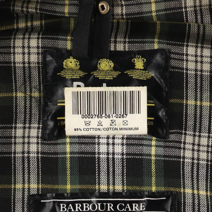 2000'S Barbour BORDER (old 3-warrant) waxed cotton oiled jacket, made in England, C46, men's XL cotton Khaki type Vintage Second Hand