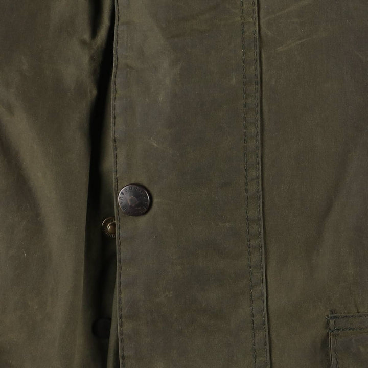 2000'S Barbour BORDER (old 3-warrant) waxed cotton oiled jacket, made in England, C46, men's XL cotton Khaki type Vintage Second Hand