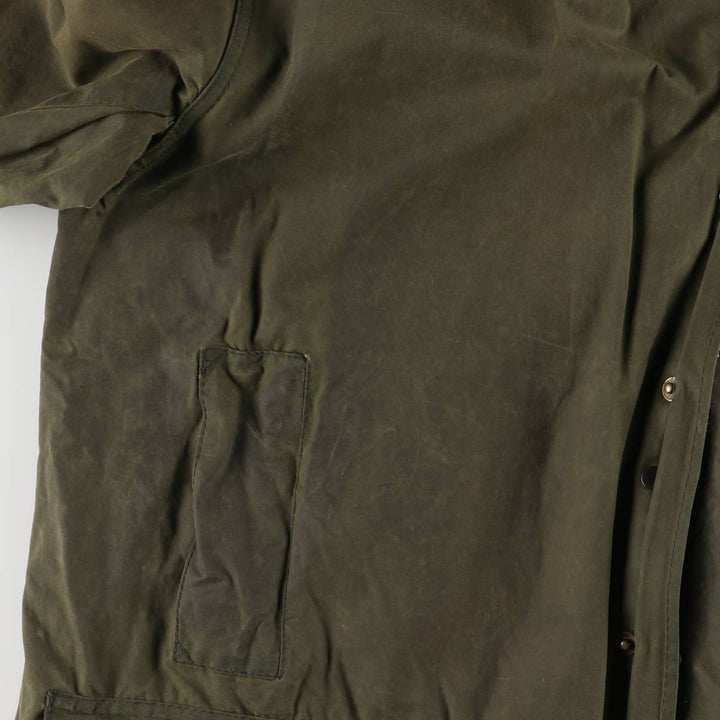 2000'S Barbour BORDER (old 3-warrant) waxed cotton oiled jacket, made in England, C46, men's XL cotton Khaki type Vintage Second Hand